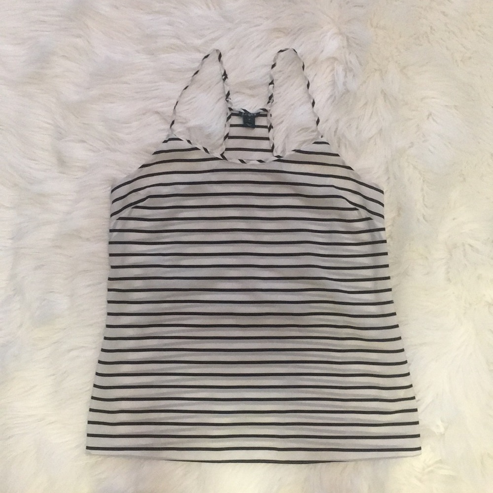 J.Crew Black and White Striped Tank
